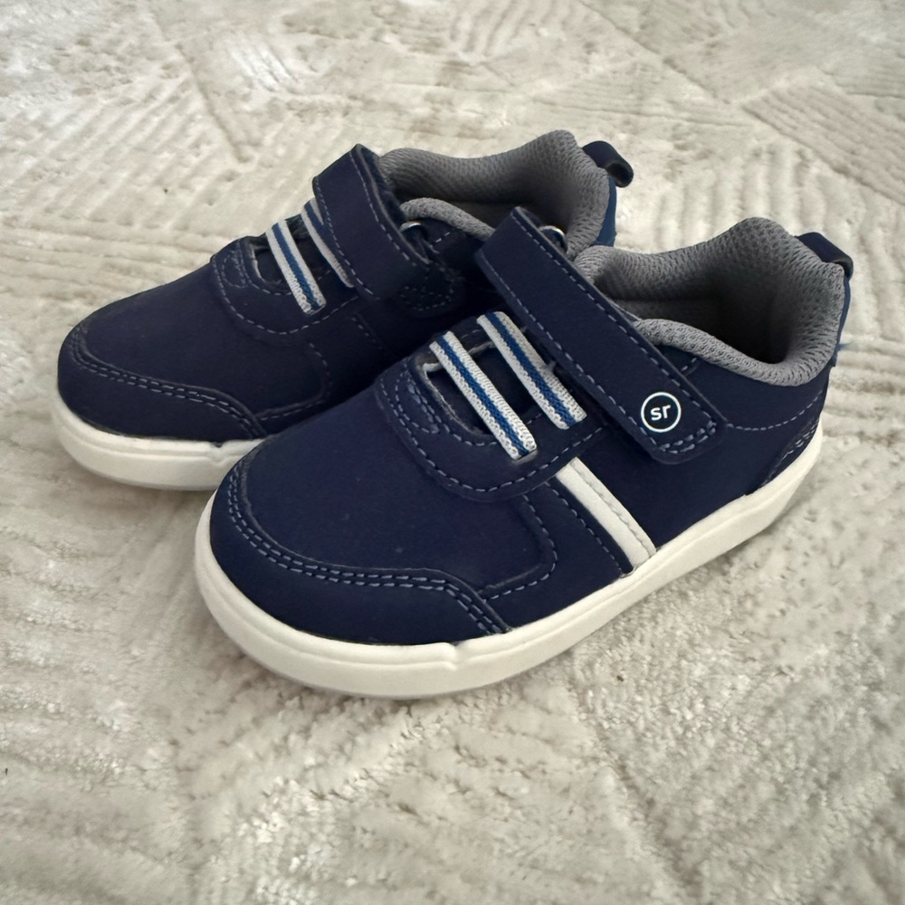 Stride Rite Dex Navy Blue Kids Sneakers with Velcro